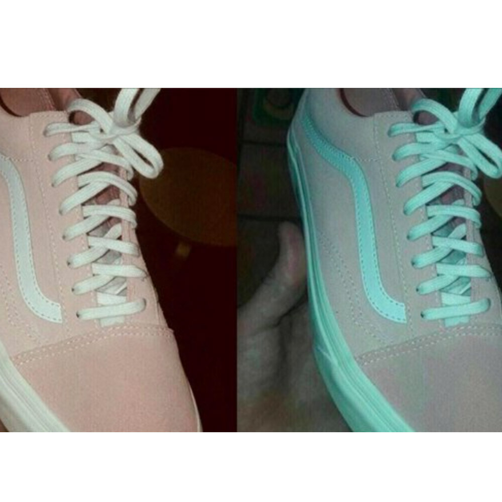green and gray pink and white shoe